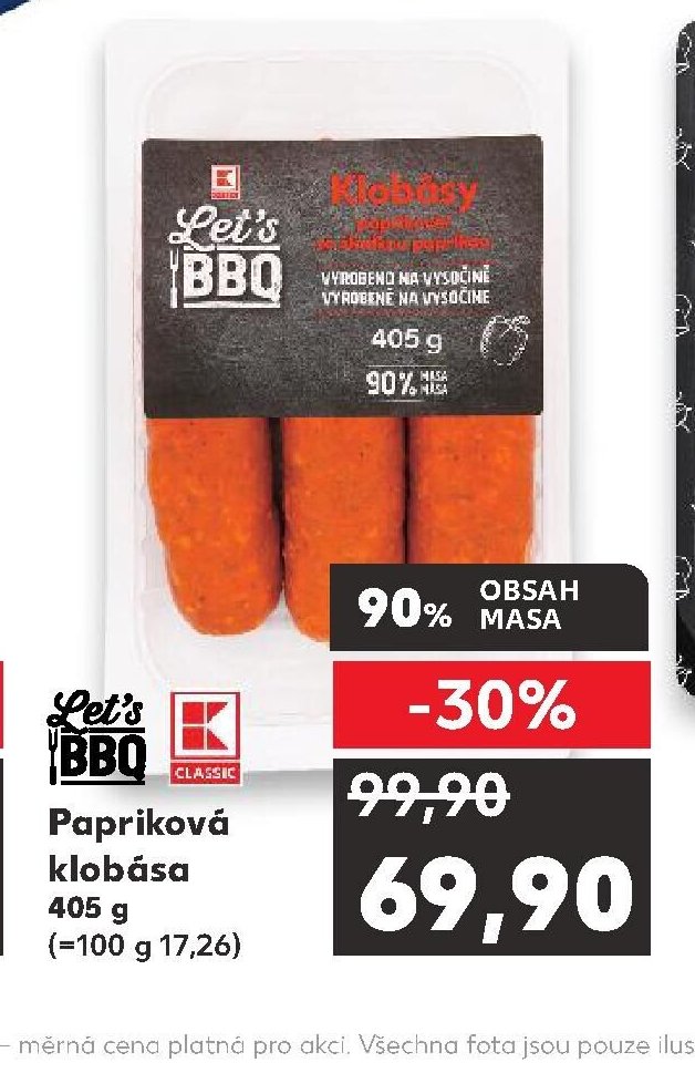 LET'S BBQ Papriková klobása 405 g