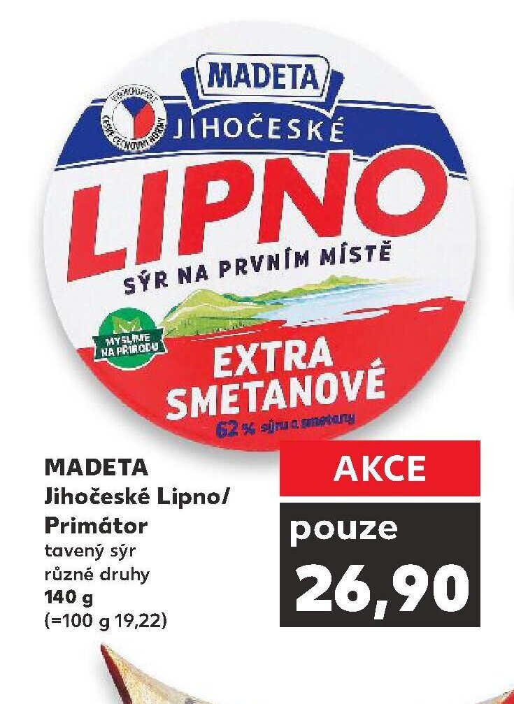MADETA Jihočeské Lipno/Primátor tavený sýr
