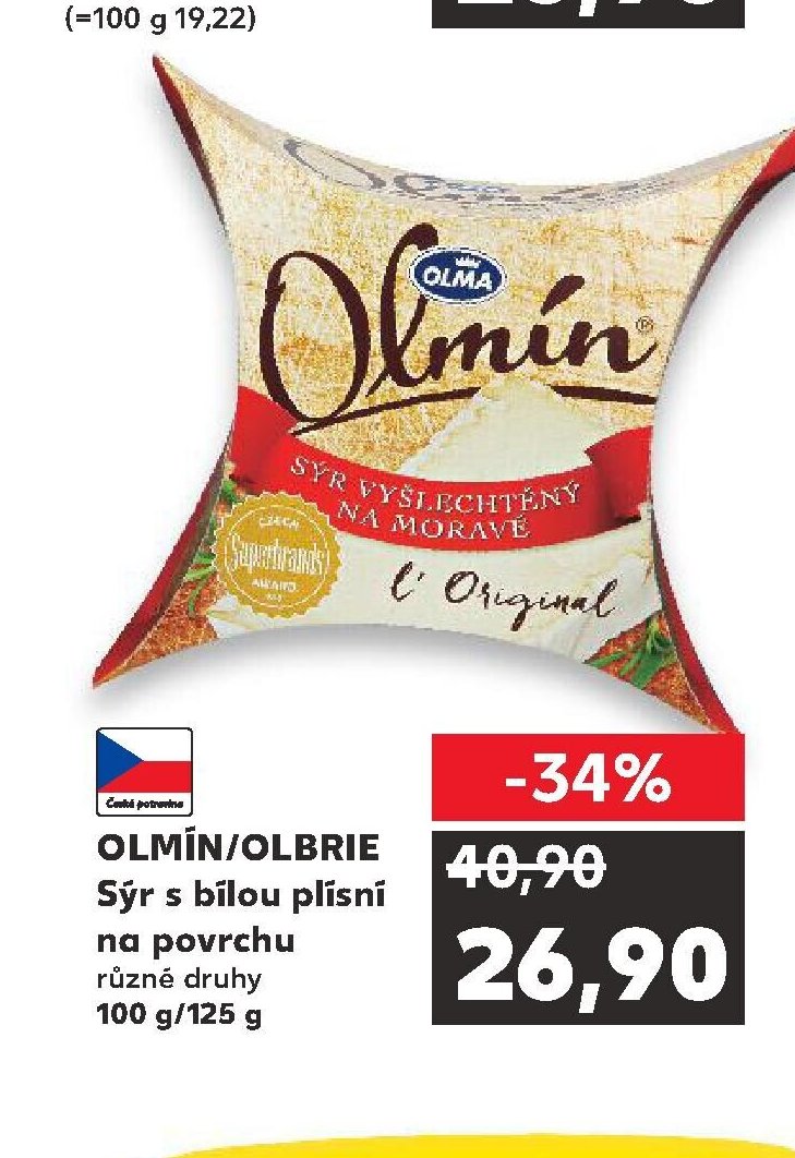 OLMÍN/OLBRIE Sýr s bílou plísní na povrchu