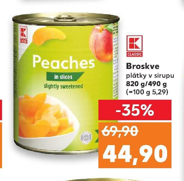 Broskve plátky v sirupu