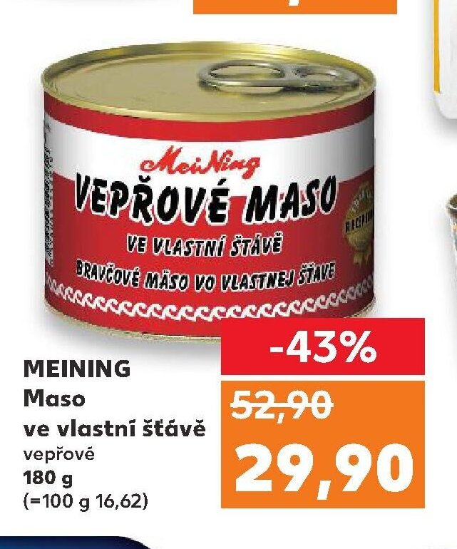 MEINING Maso ve vlastní šťávě vepřové