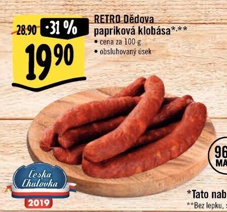 RETRO Dědova papriková klobása