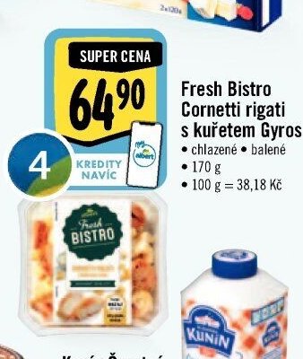 Fresh Bistro Cornetti rigati s kuřetem Gyros