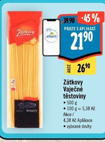 Zátkovy Vaječné těstoviny