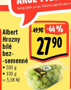Hrozny bílé bezsemenné Albert