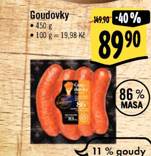 Klobása Goudovky Original Láďa Grileman Kostelecké uzeniny