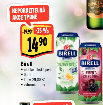 Nealkoholické pivo ochucené Birell