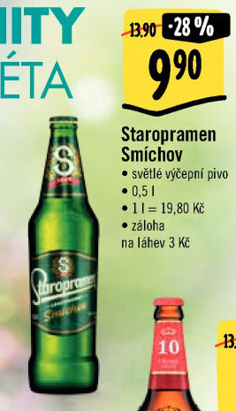 Pivo světlé výčepní 10° Smíchov Staropramen