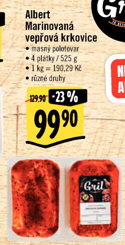 Vepřová krkovice marinovaná bez kosti Albert Gril