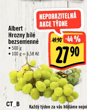 Hrozny bílé bezsemenné Albert