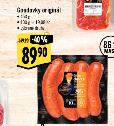 Klobása Goudovky Original Láďa Grileman Kostelecké uzeniny