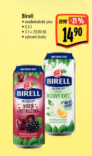 Nealkoholické pivo ochucené Birell