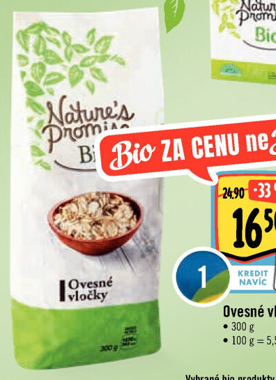 Ovesné vločky bio Nature'