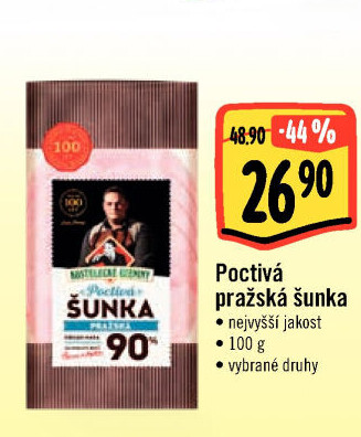 Poctivá pražská šunka nejvyšší jakosti Kostelecké uzeniny