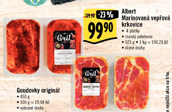 Vepřová krkovice marinovaná bez kosti Albert Gril