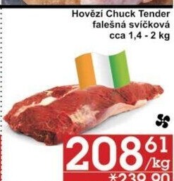 Hovězí plec kulatá - falešná svíčková - chuck tender