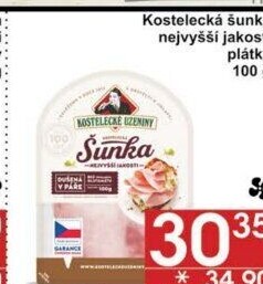 Šunka kostelecká nejvyšší jakosti Kostelecké uzeniny