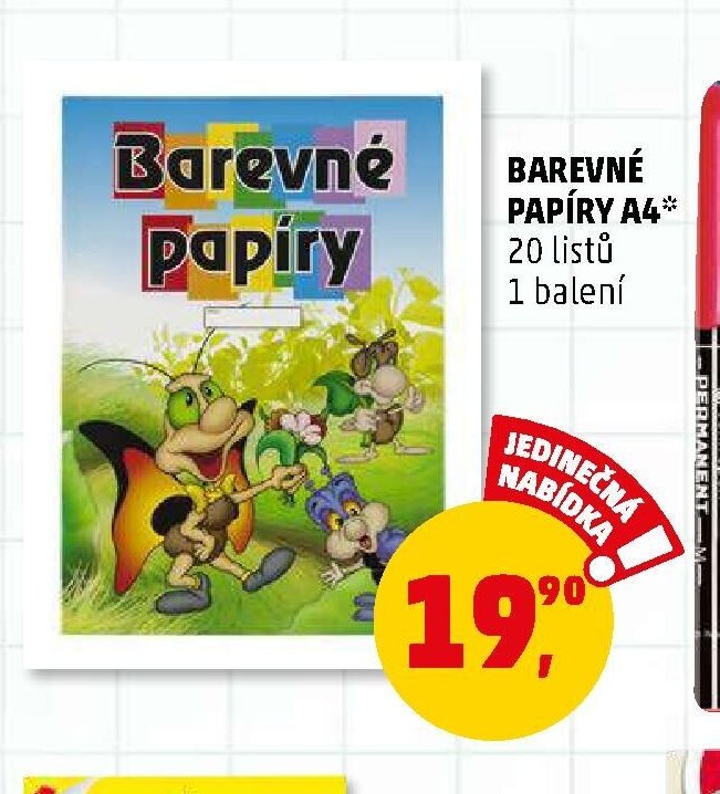 Barevné papíry A4