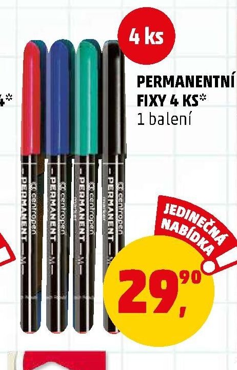 Permanentní fixy 4 ks