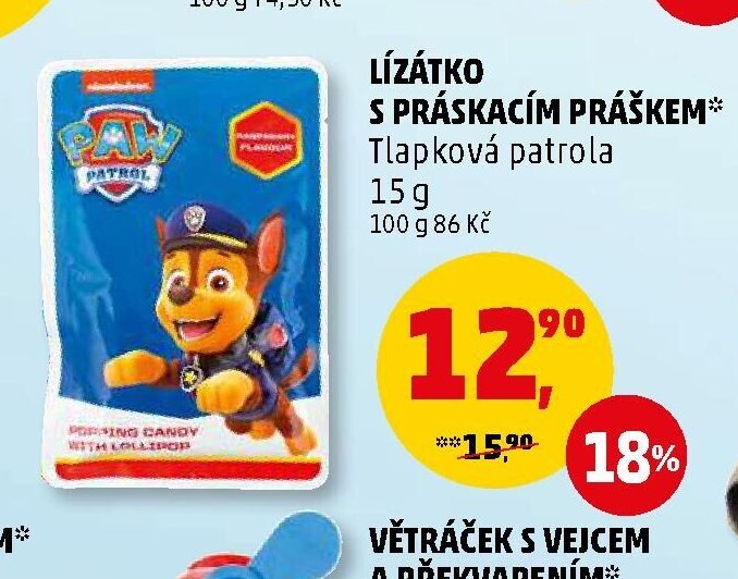 LÍZÁTKO S PRÁSKACÍM PRÁŠKEM Tlapková patrola 15 g