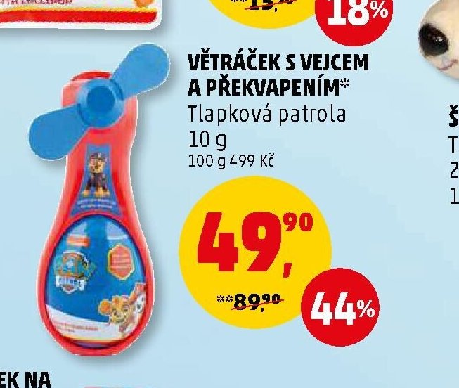 VĚTRÁČEK S VEJCEM A PŘEKVAPENÍM Tlapková patrola 10 g