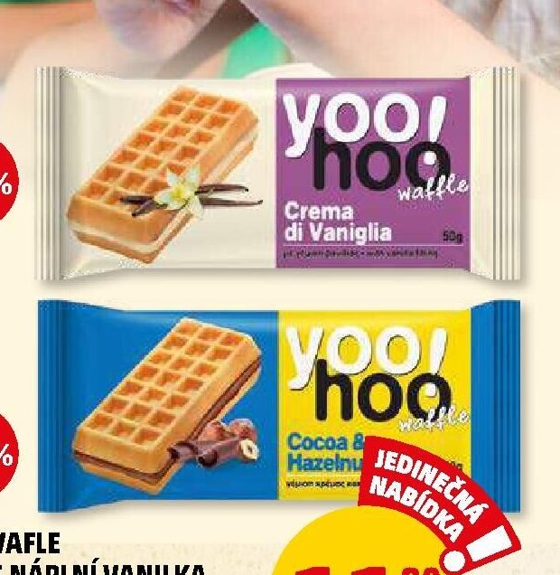 Vafle s náplní vanilka a lískový oříšek