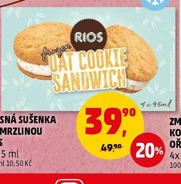 Ovesná sušenka se zmrzlinou Rios