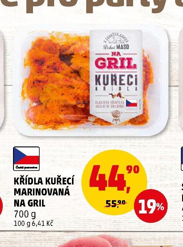 KŘÍDLA KUŘECÍ MARINOVANÁ NA GRIL