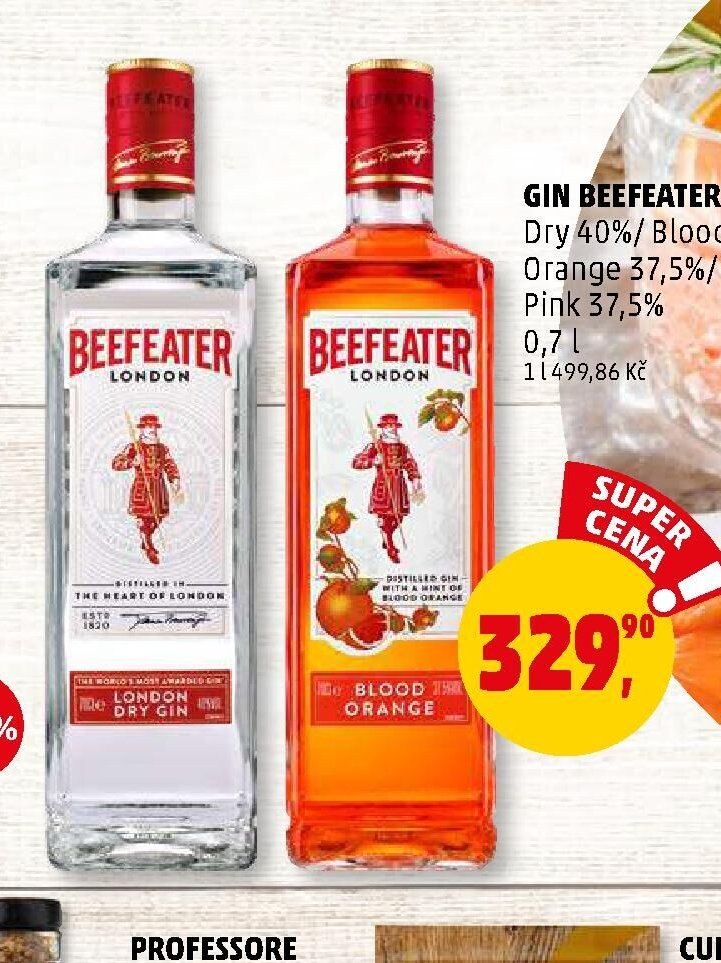 Gin Beefeater Dry 40% / Blood Orange 37,5% / Pink 37,5%