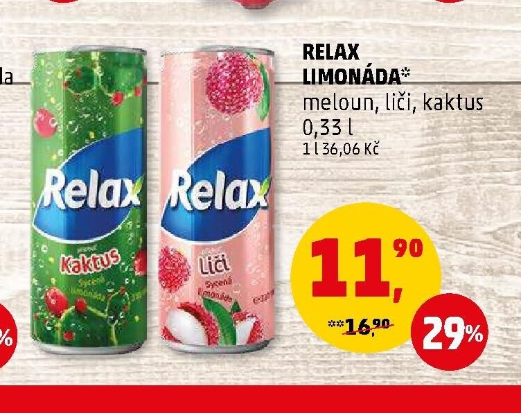 Relax limonáda meloun, liči, kaktus