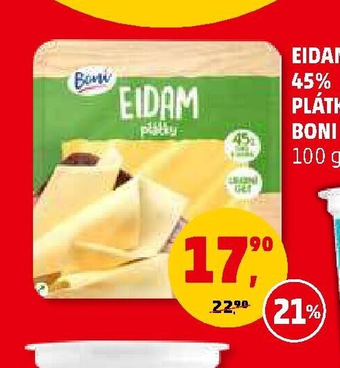 Eidam 45% plátky Boni
