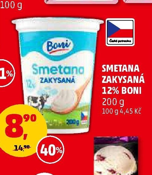 Smetana zakysaná 12% Boni