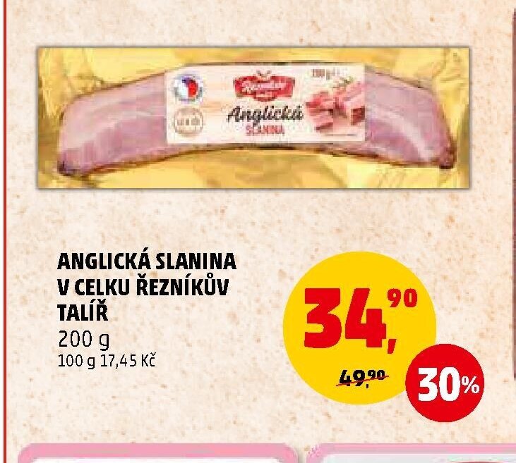 ANGLICKÁ SLANINA V CELKU ŘEZNÍKŮV TALÍŘ