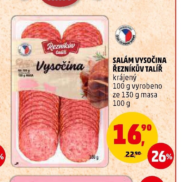 SALÁM VYSOČINA ŘEZNÍKŮV TALÍŘ krájený