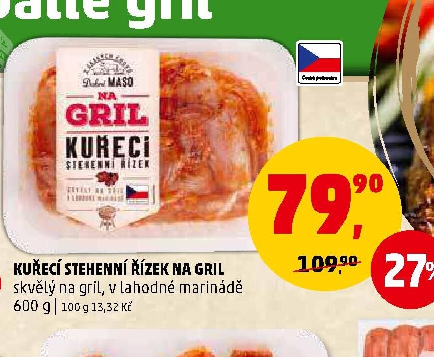 Kuřecí stehenní řízek na gril