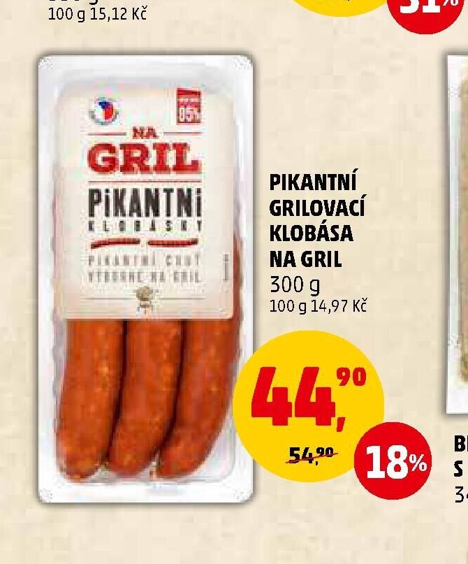 Pikantní grilovací klobása na gril
