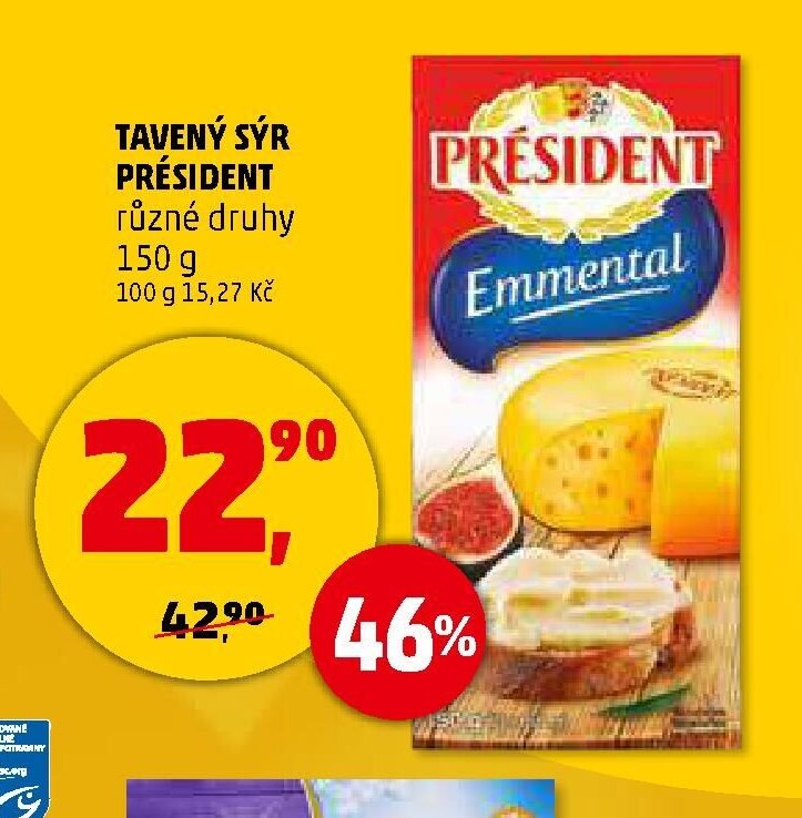 TAVENÝ SÝR PRÉSIDENT různé druhy 150 g