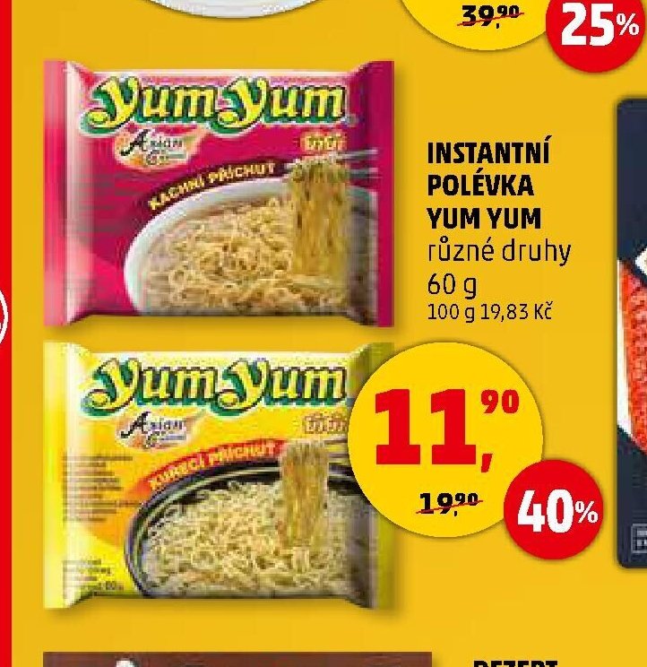 INSTANTNÍ POLÉVKA YUM YUM různé druhy 60 g