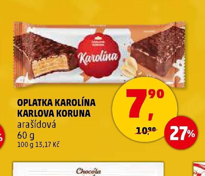 OPLATKA KAROLÍNA KARLOVA KORUNA arašídová