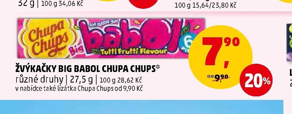 ŽVÝKAČKY BIG BABOL CHUPA CHUPS