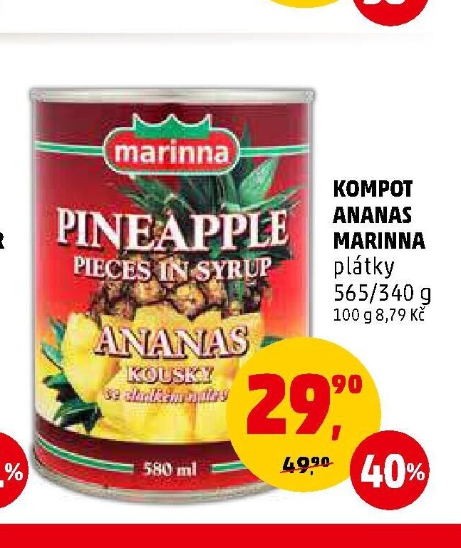 Kompot ananas Marinna 565/340 g