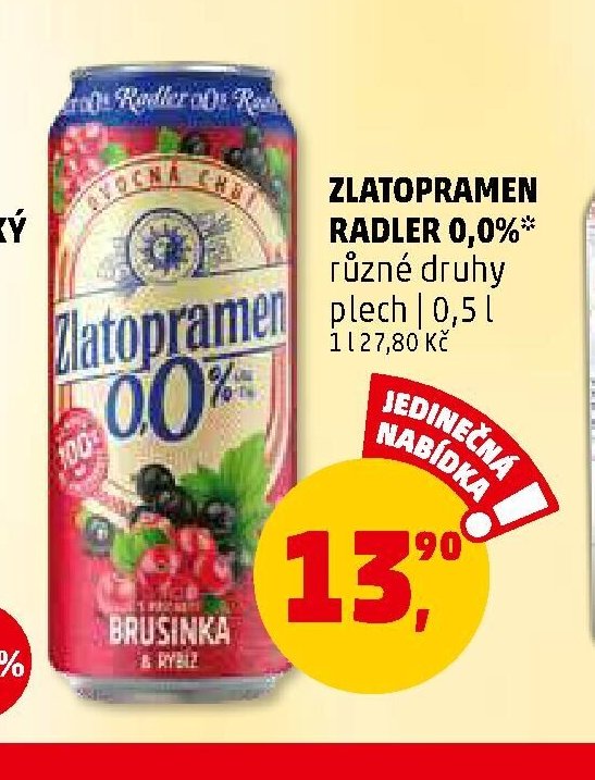 ZLATOPRAMEN RADLER 0,0%