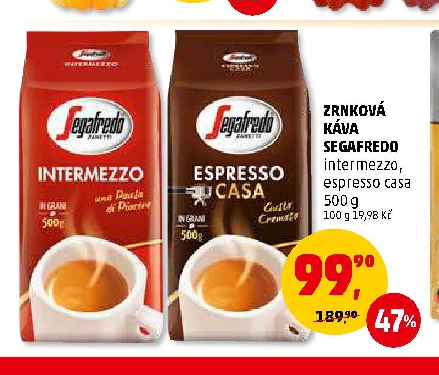 Zrnková káva Segafredo Intermezzo / Espresso Casa 500 g
