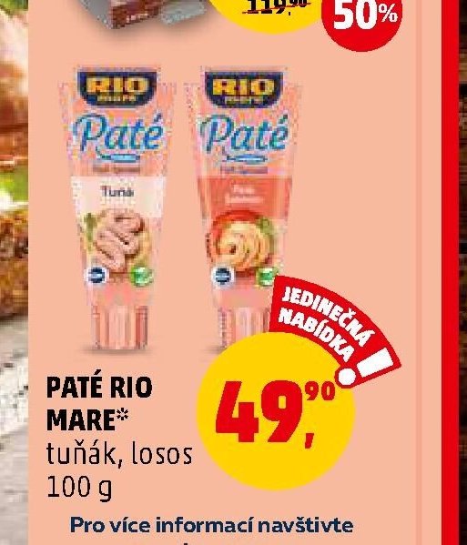 PATÉ RIO MARE tuňák, losos