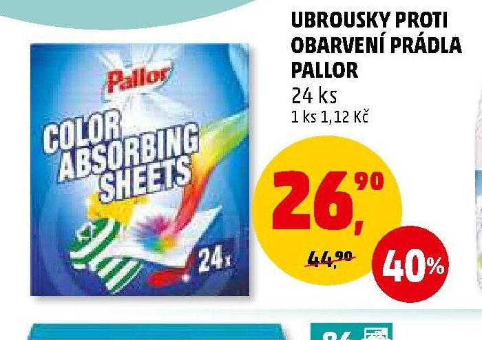 Ubrousky proti obarvení prádla Pallor