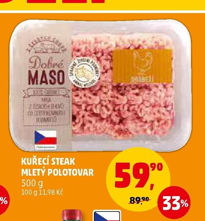 KUŘECÍ STEAK MLETOVÝ POLOTOVAR