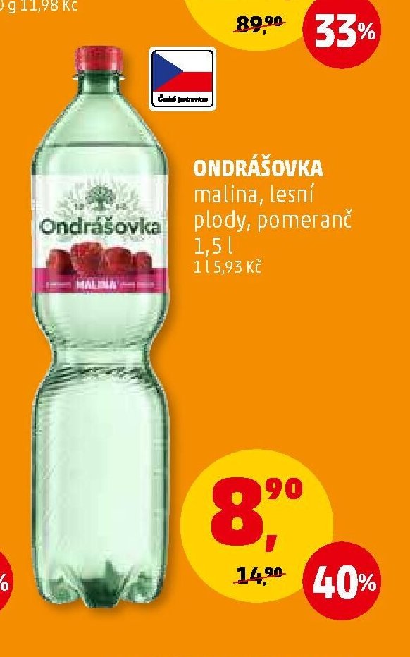 ONDRÁŠOVKA malina, lesní plody, pomeranč