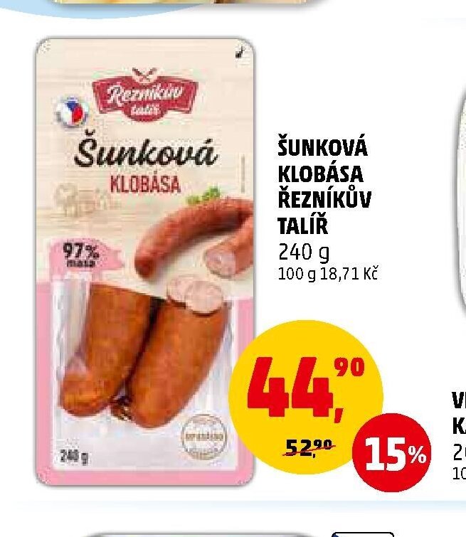 ŠUNKOVÁ KLOBÁSA ŘEZNÍKŮV TALÍŘ