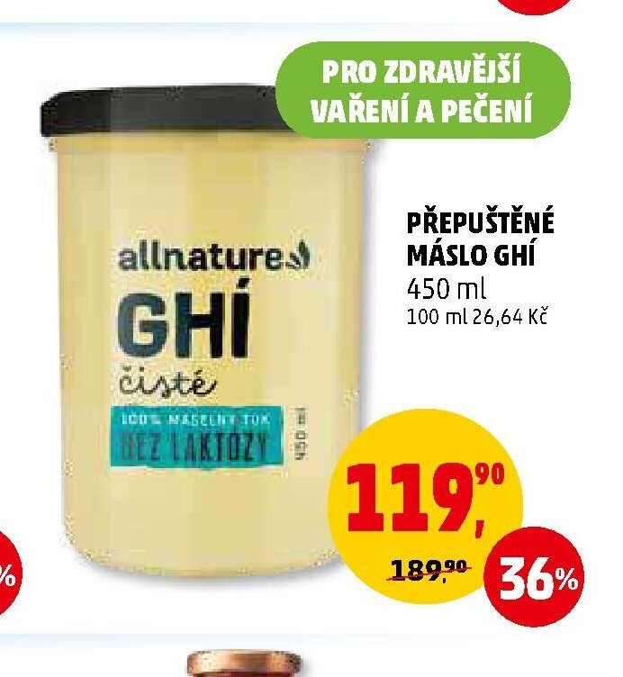 PŘEPUŠTĚNÉ MÁSLO GHÍ