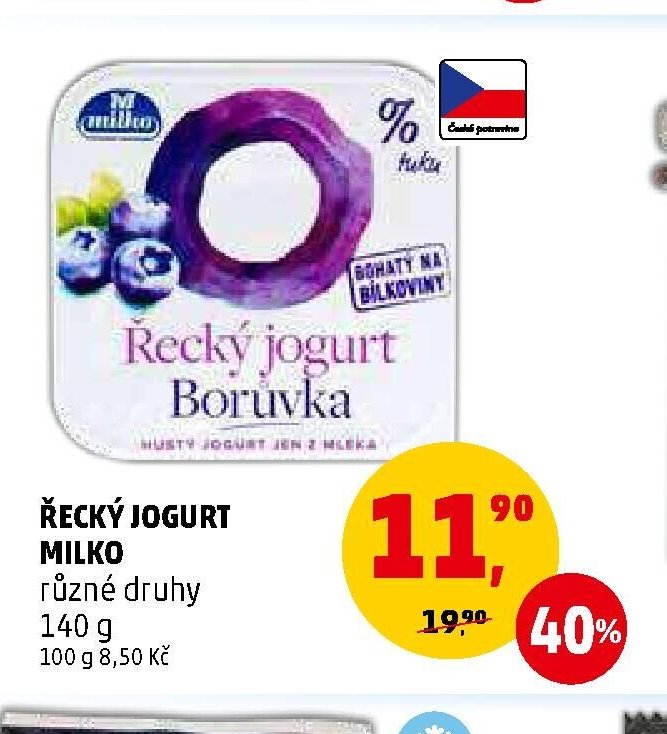 ŘECKÝ JOGURT MILKO různé druhy